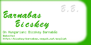 barnabas bicskey business card